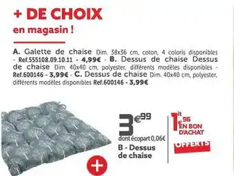 Gifi Dessus de chaise offre