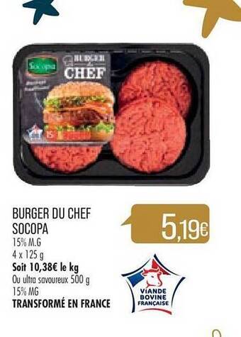 Match Burger du chef socopa offre