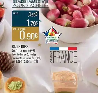 Match Radis rose offre