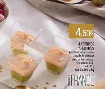 Match 4 verrines apéritives offre