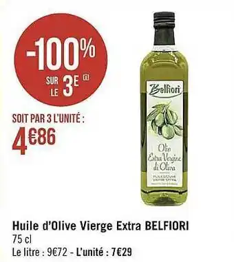 Casino Supermarchés Huile d'olive vierge extra belfiori offre