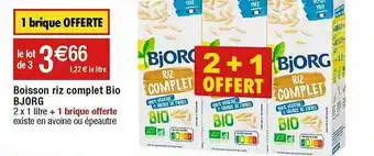 Cora x Carrefour Boisson riz complet bio bjorg 1 brique offerte offre
