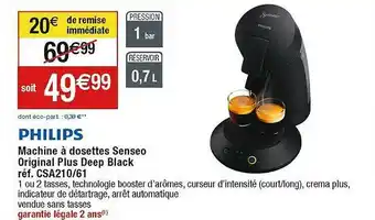 Cora x Carrefour Machine à dosettes senseo original plus deep black philips offre