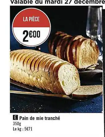 Géant Casino Pain de mie tranché offre