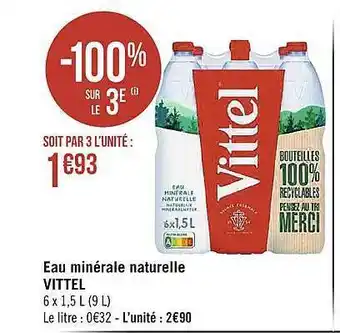 Géant Casino Eau minérale naturelle vittel offre