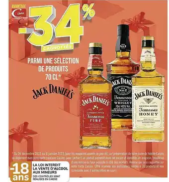 Géant Casino Produits 70cl jack daniel's offre