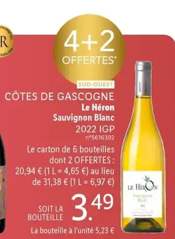 Lidl Le héron sauvignon blanc offre