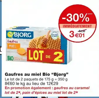 Monoprix Gaufres au miel Bio Bjorg offre