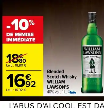 Carrefour Blended Scotch Whisky William Lawson's offre