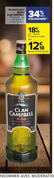 Carrefour Blended Scotch Whisky Clan Campbell offre