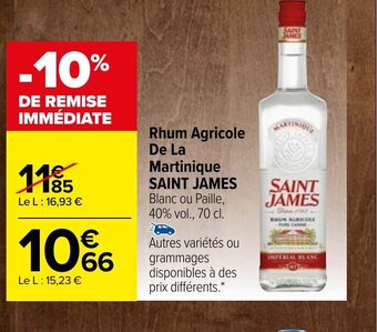 Carrefour Rhum Agricole de La Martinique Saint James offre