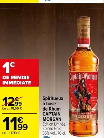 Carrefour Spiritueux à Base de Rhum Captain Morgan offre