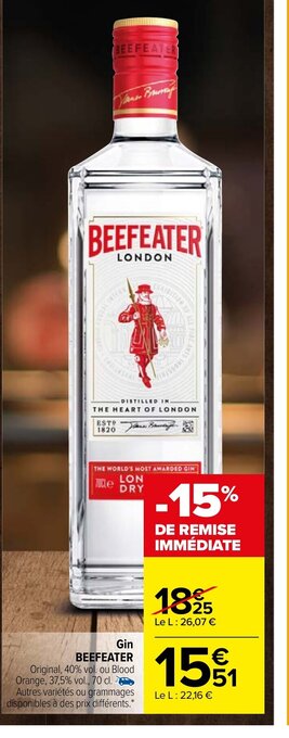 Carrefour Gin Beefeater offre