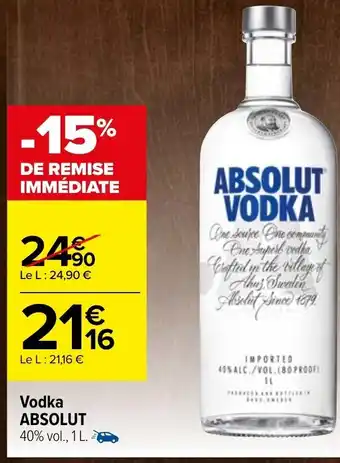 Carrefour Vodka Absolut offre