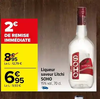 Carrefour Liqueur saveur Litchi Soho offre
