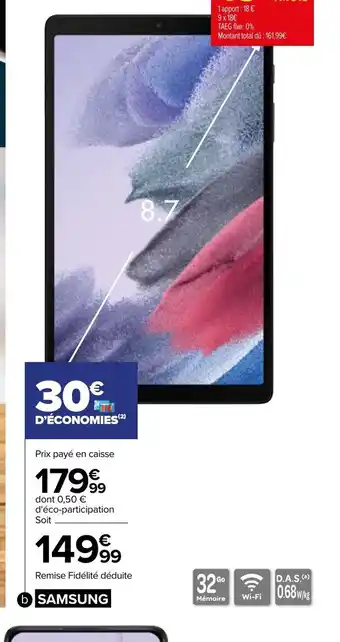 Carrefour Galaxy Tab A7 Lite offre