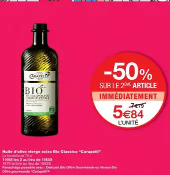 Huile d'olive vierge Bio Classico Carapelli