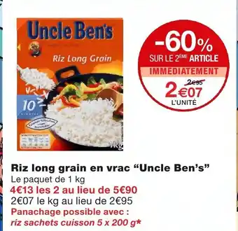 Monoprix Riz long grain en vrac Uncle Ben's offre