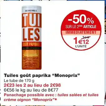 Tuiles goût paprika Monoprix