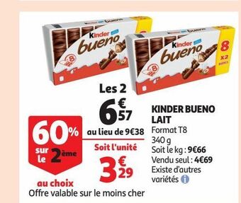 Auchan Supermarché Kinder bueno lait offre