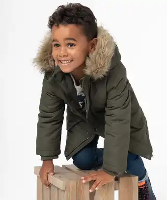 Gémo parka garçon déperlante à doublure chaude et capuche