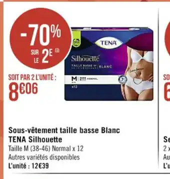Casino Supermarchés Sous-Vetement Taille Basse Blanc Tena Silhouette offre