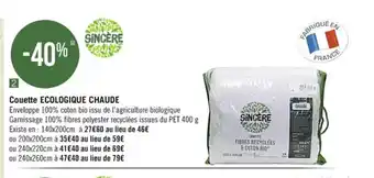 Couette ECOLOGIQUE CHAUDE