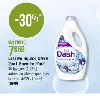 Casino Supermarchés Lessive Liquide DASH 2en 1 Envolee D'Air offre