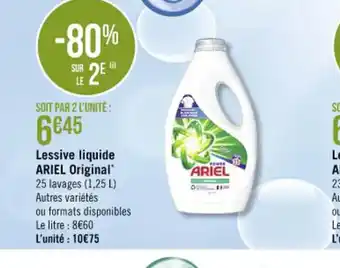 Casino Supermarchés Lessive Liquide Ariel Original offre