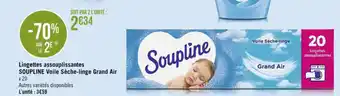 Casino Supermarchés Lingettes Assouplissantes SOUPLINE voile seche-linge grand air offre