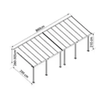 E.Leclerc Brico Pergola 24.5m² gris anthracite olympia - 704355 - palram offre