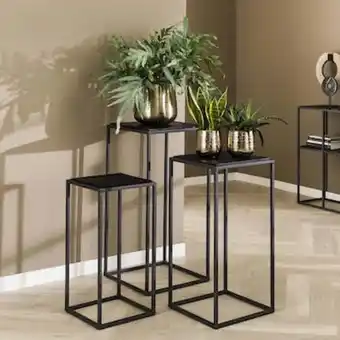 Porte-plante design noir (lot de 3) java