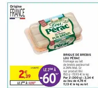 Intermarché Hyper Brique de brebis lou pérac offre