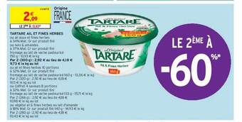 Intermarché Hyper Tartare ail et fines herbes offre