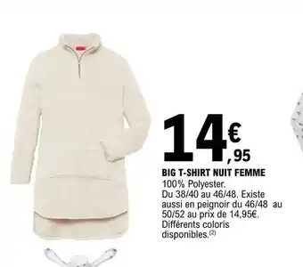 E.Leclerc Big t-shirt nuit femme offre