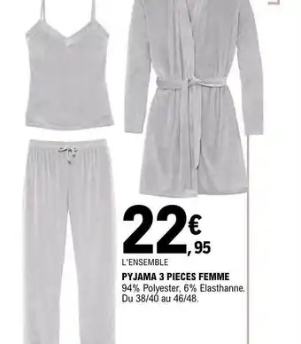 E.Leclerc Pyjama 3 pièces femme offre