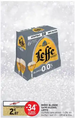 Intermarché Hyper Bière blonde sans alcool leffe offre