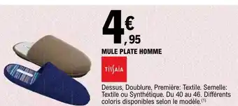 E.Leclerc Mule plate homme tissaia offre