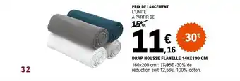 E.Leclerc Drap housse flanelle 140 x 190 cm offre
