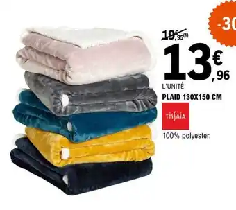 E.Leclerc Plaid 130 x 150 cm tissaia offre