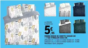 E.Leclerc Parure housse de couette + 1 taie d'oreiller offre
