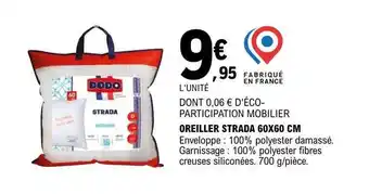 E.Leclerc Oreiller strada 60 x 60 cm dodo offre