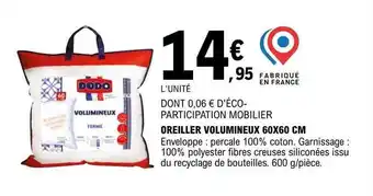 E.Leclerc Oreiller volumineux 60 x 60 cm dodo offre