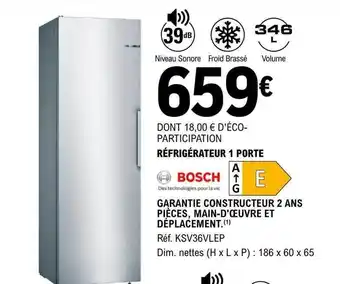 E.Leclerc Réfrigérateur 1 porte bosch offre
