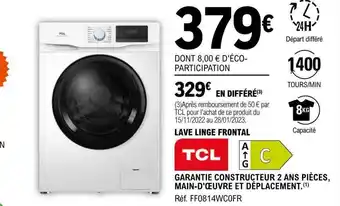 E.Leclerc Tcl lave linge frontal offre