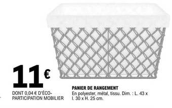 E.Leclerc Panier de rangement offre