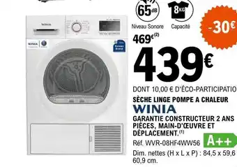 E.Leclerc Winia sèche linge pompe à chaleur offre