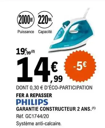 E.Leclerc Fer à repasser philips offre