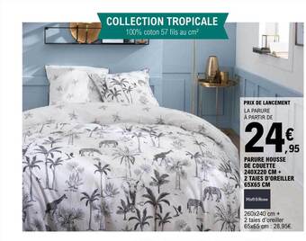 E.Leclerc Parure housse de couette + 2 taies d'oreiller offre