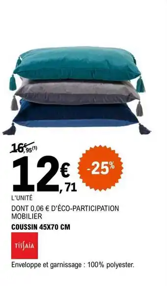 E.Leclerc Coussin tissaia offre
